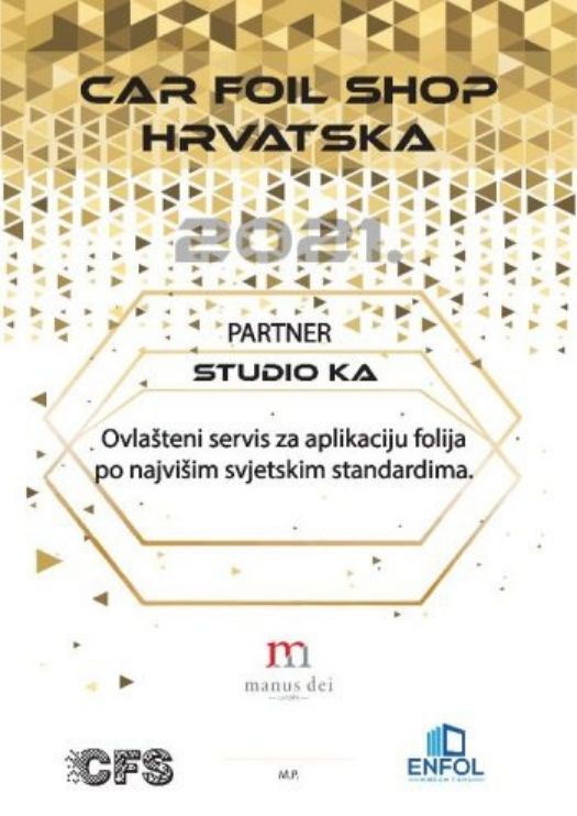 Studio KA autostakla Split ovlašteni Car Foil Shop partner
